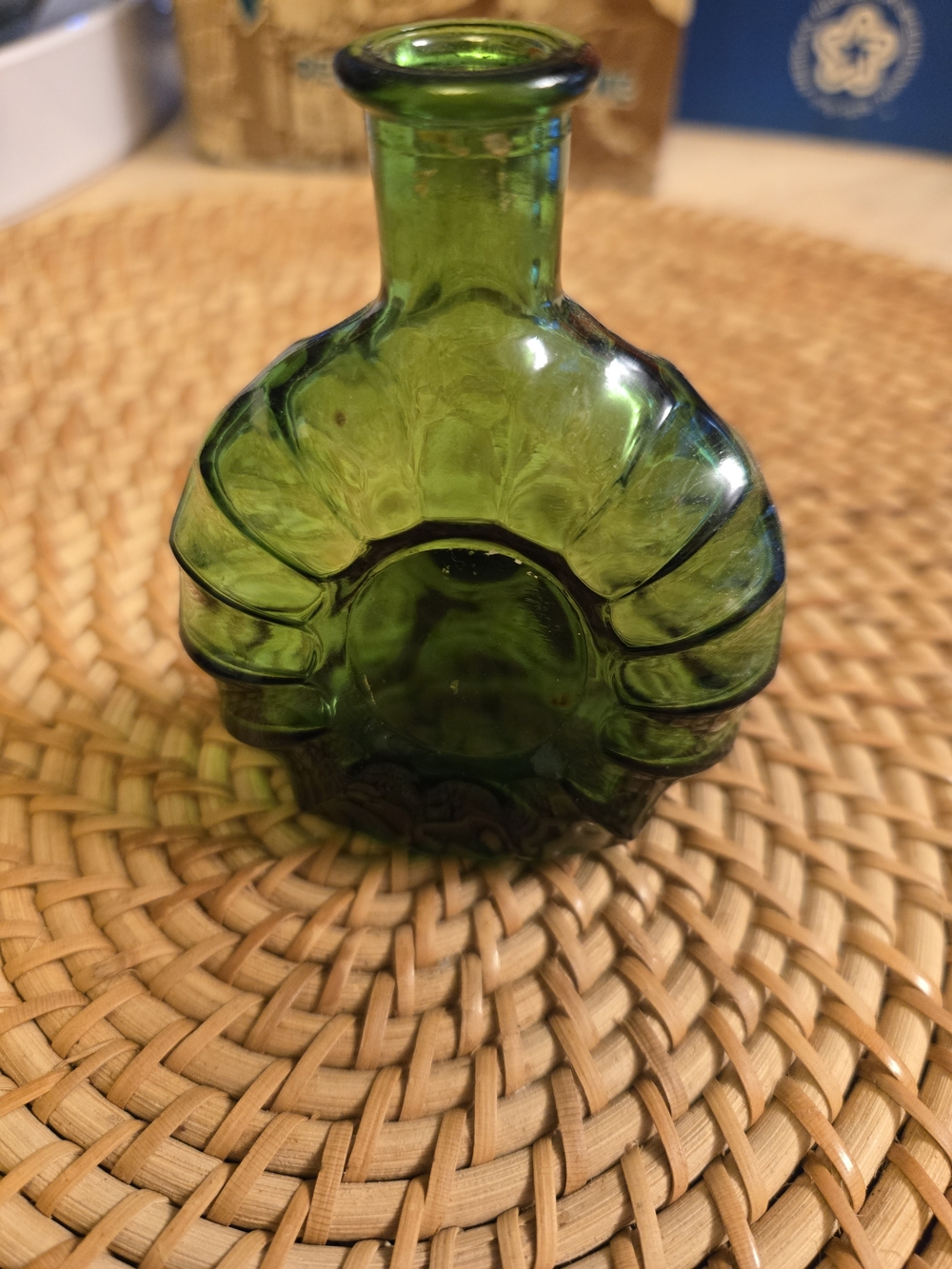 Pre-1973 Remy Martin Green Glass Mini Cognac Bottle Flask Centaur 🍾✨